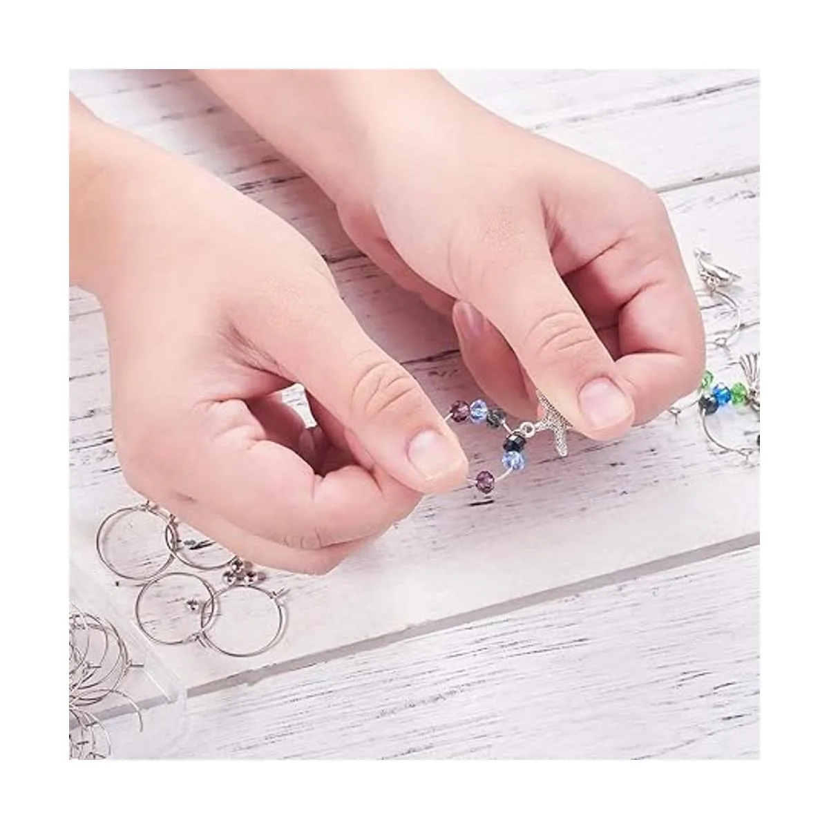 PH PandaHall Aretes de aro redondos 100 piezas de 2