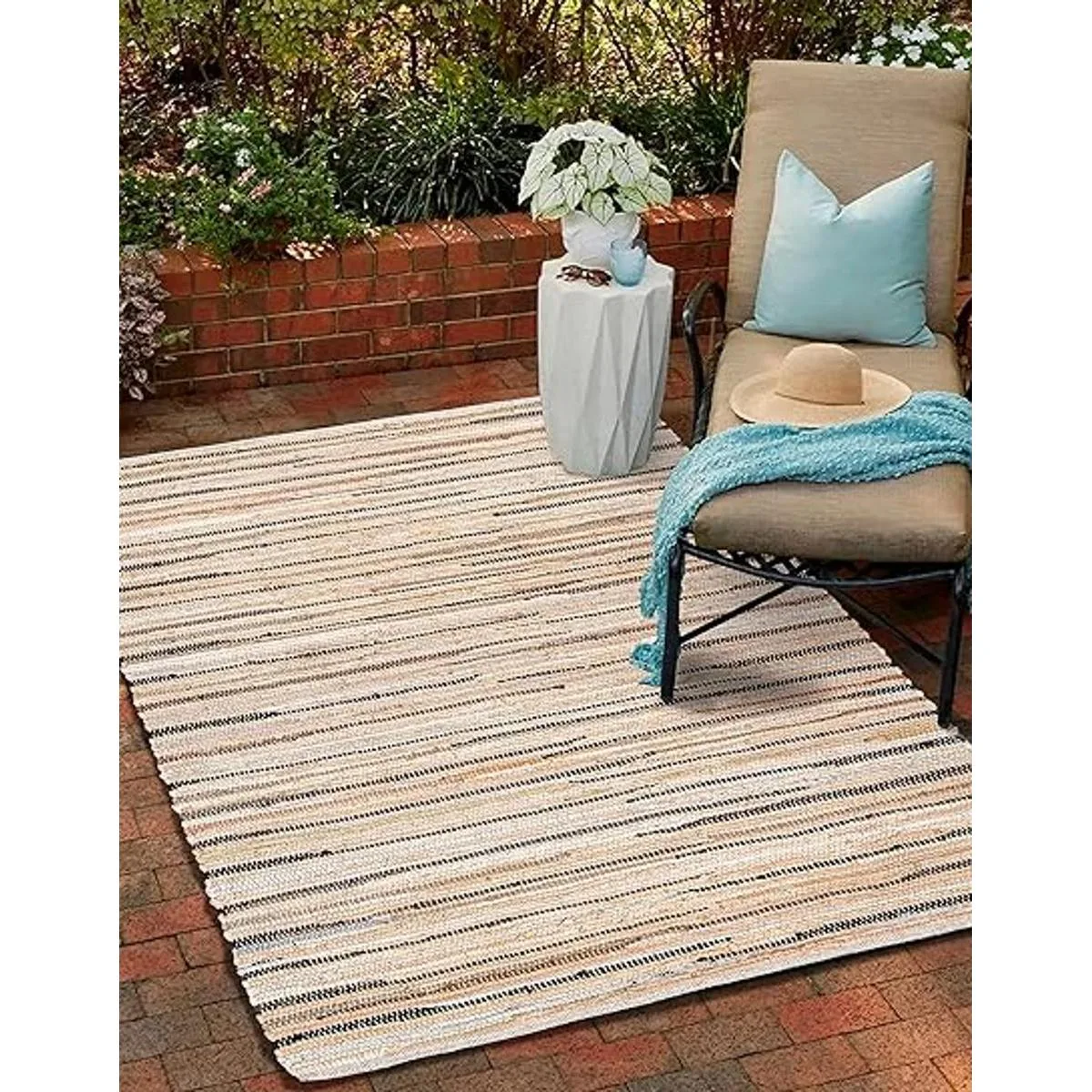 Alfombra de trapo 100 algodón 3 x 5 pies multicolor_2