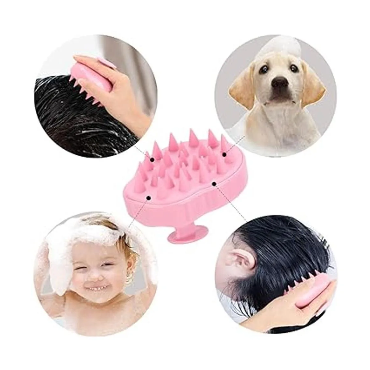4 piezas de silicona para el cuero cabelludo cepillo para_5