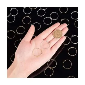 PH PandaHall Aretes de aro redondos 100 piezas de 2