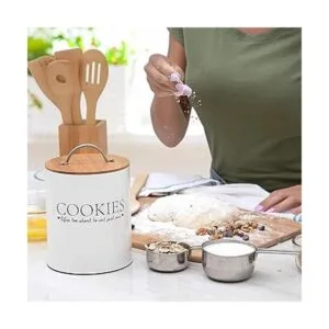 DLifeful Farmhouse Tarros de estaño de galletas para