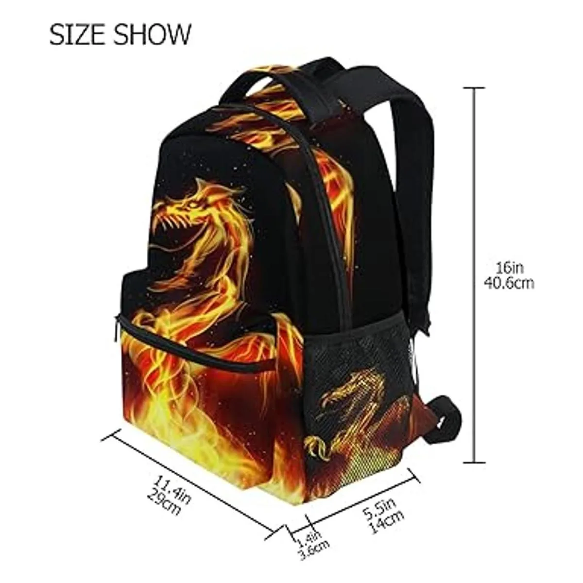 Mochila escolar Dragon Fire para niños niñas