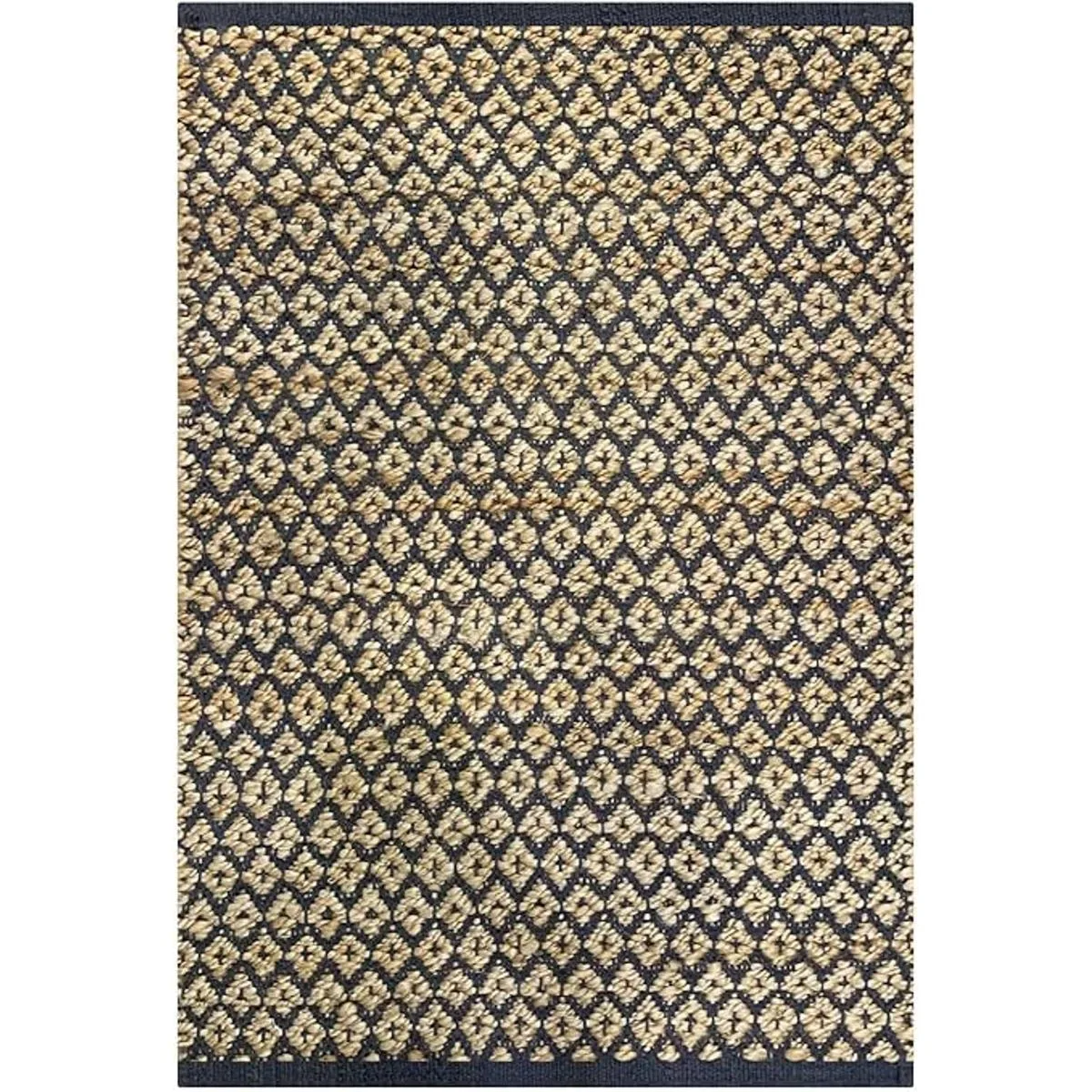 Alfombra de algodón de yute de diamantes de 2 x 3 pies_1