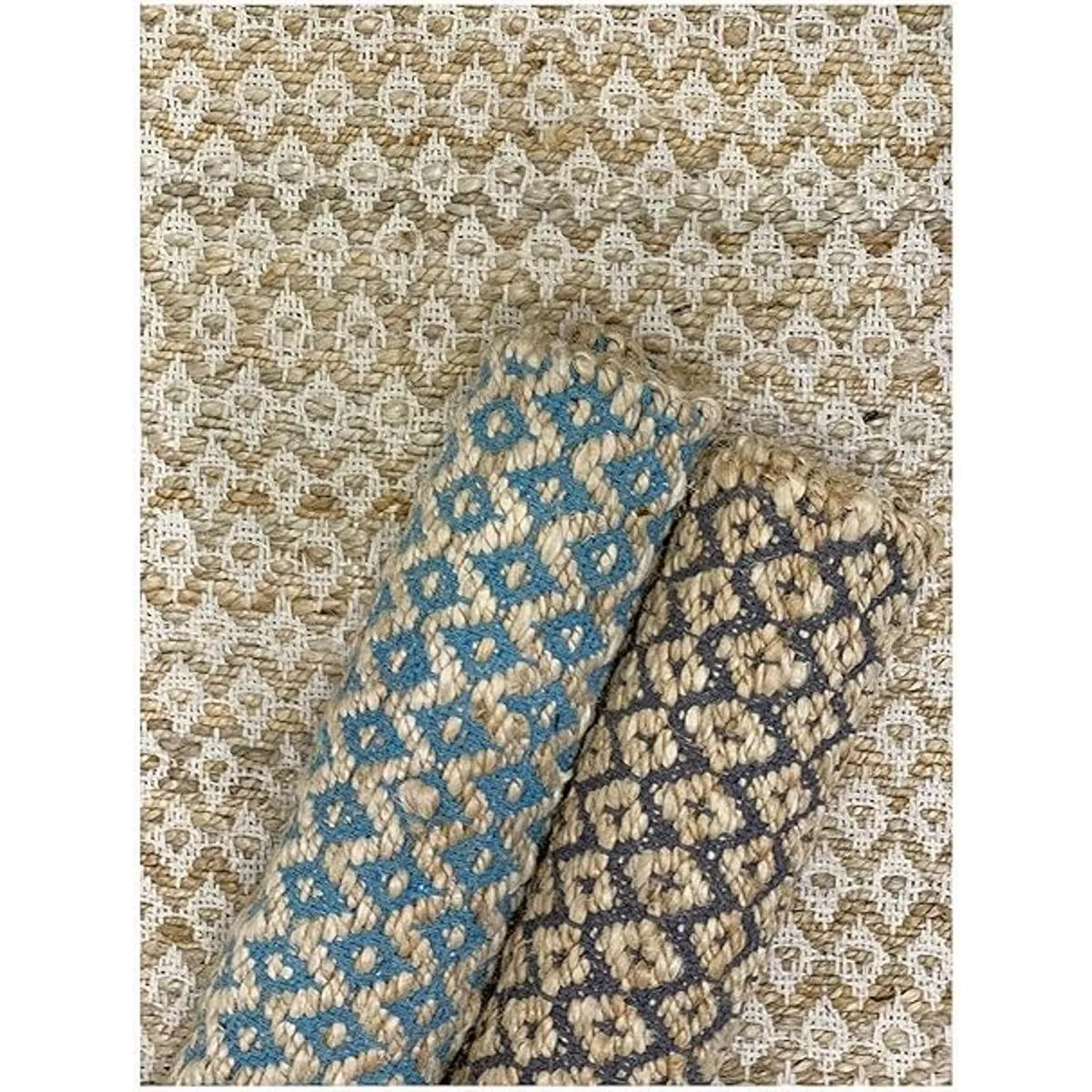 Alfombra de algodón de yute de diamantes de 2 x 3 pies_4