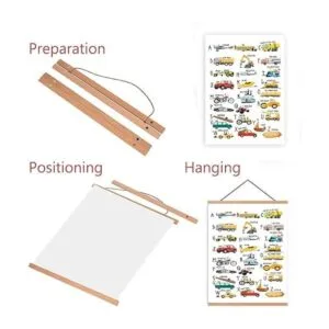 Póster magnético de madera natural con marco para colgar_5