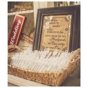 Paquete de 112 mini varita de burbujas de boda estilo_6