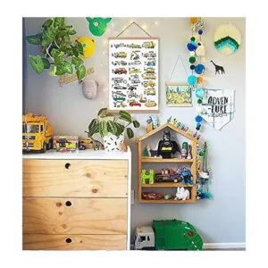 Póster magnético de madera natural con marco para colgar_4