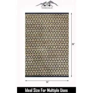 Alfombra de algodón de yute de diamantes de 2 x 3 pies_3