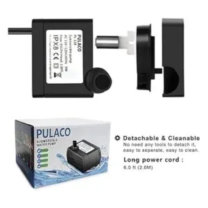 PULACO Mini bomba de agua sumergible de 95 GPH de 5 W para_3