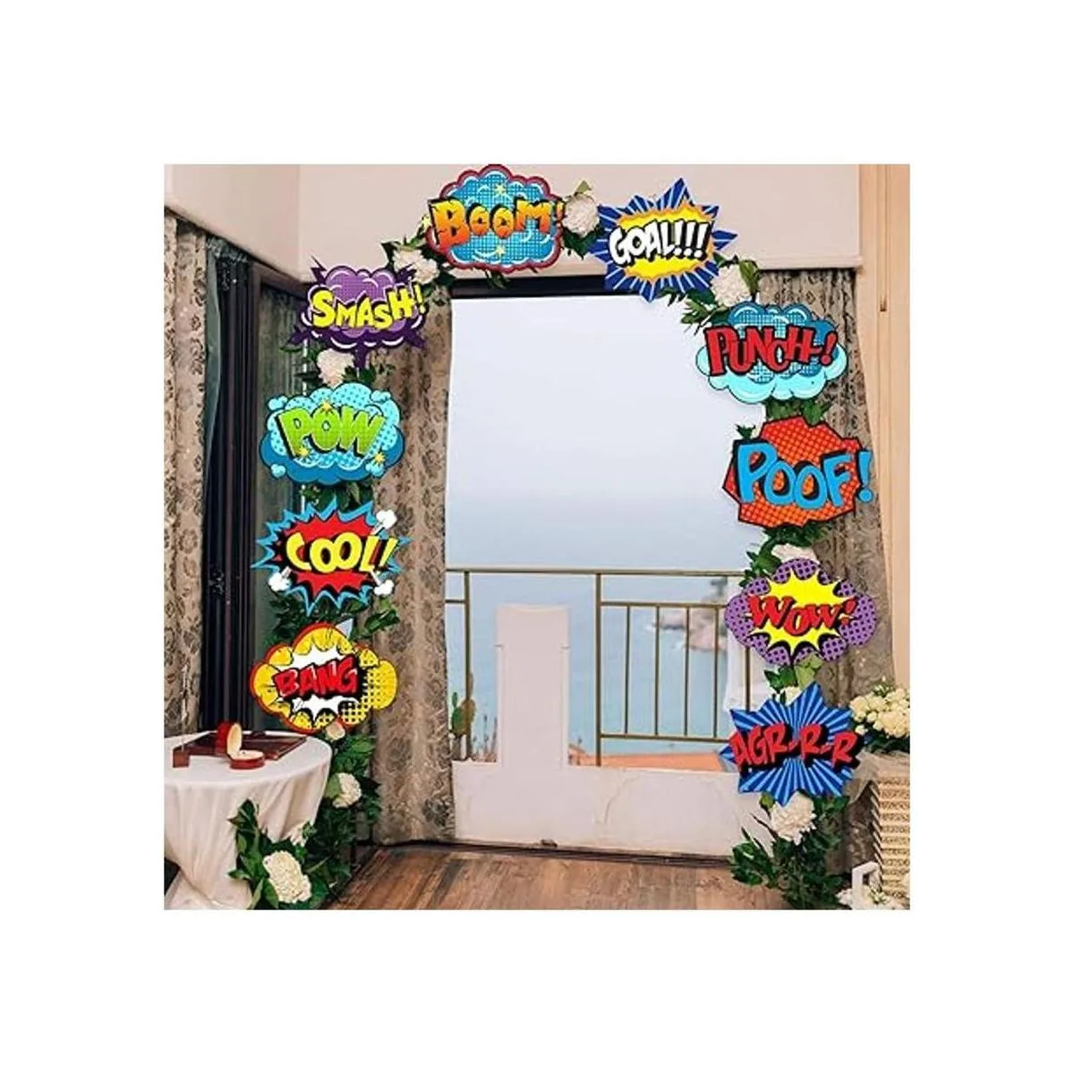 Letrero de acción de héroe grande recortes suministros_3