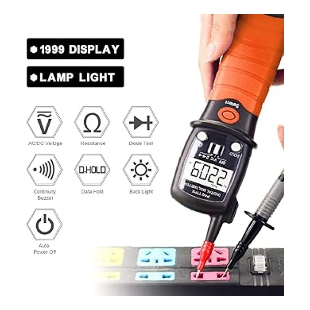 Multímetro digital para bolígrafo AC DC 600 V medidor de_2