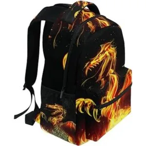 Mochila escolar Dragon Fire para niños niñas