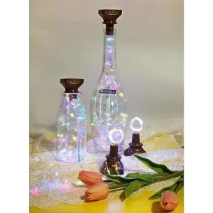 Paquete de 8 luces para botella de vino con energía solar