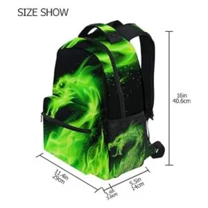 Mochila escolar con diseño de dragón de fuego para niños_2