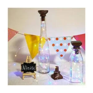 Paquete de 8 luces para botella de vino con energía solar