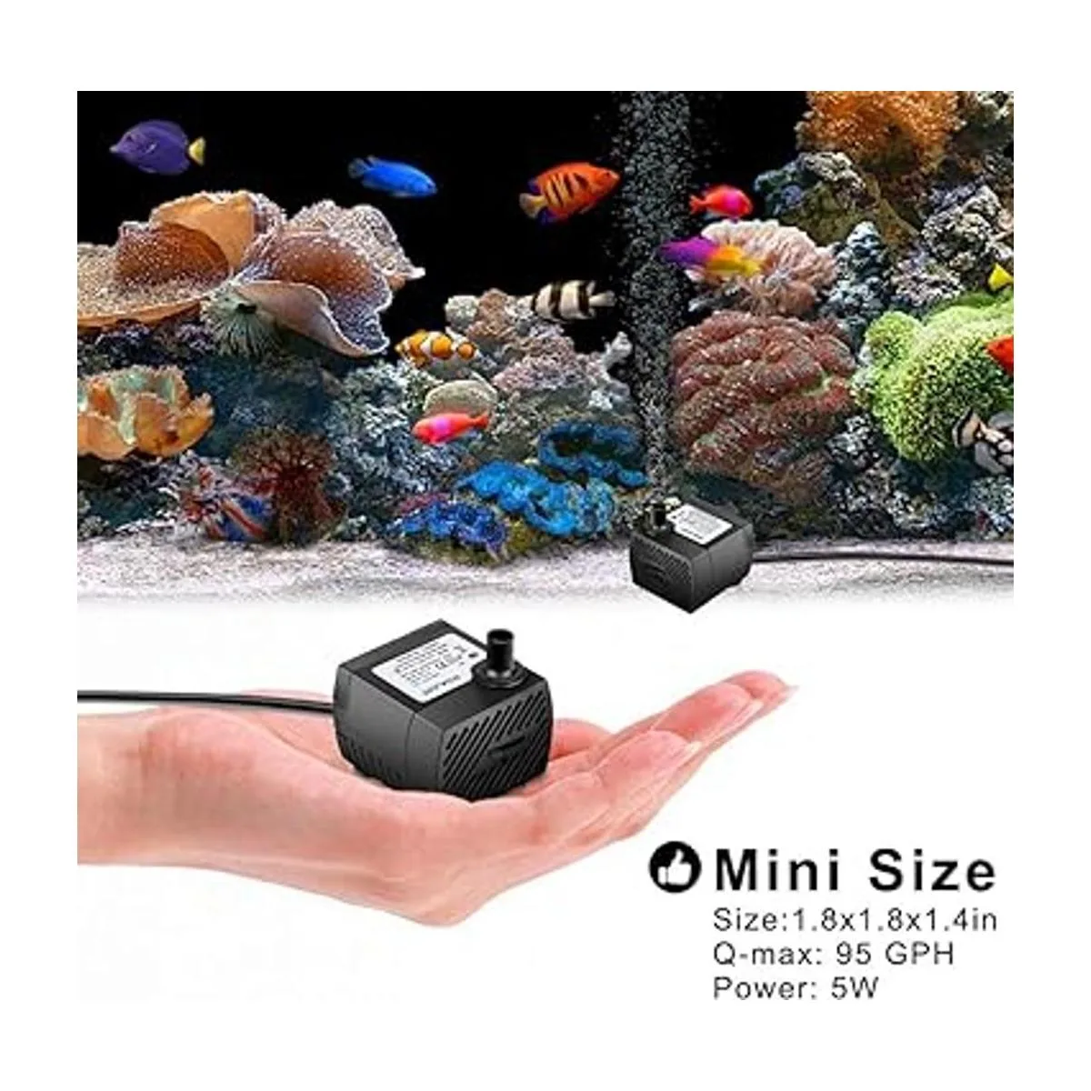 2 piezas de mini bomba de agua sumergible 95 GPH 5 W_4