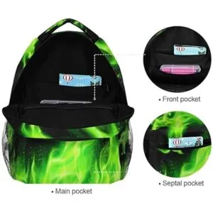 Mochila escolar con diseño de dragón de fuego para niños_6