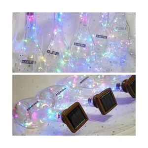 Paquete de 8 luces para botella de vino con energía solar