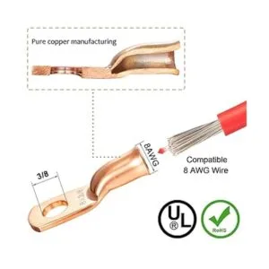 Paquete de 10 lengetas de alambre UL calibre 8 8 AWG_2
