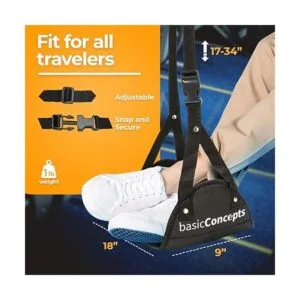 Hamaca para pies de avión viaja cómodamente reposapiés_3