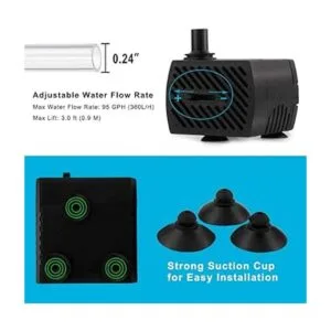 2 piezas de mini bomba de agua sumergible 95 GPH 5 W_5