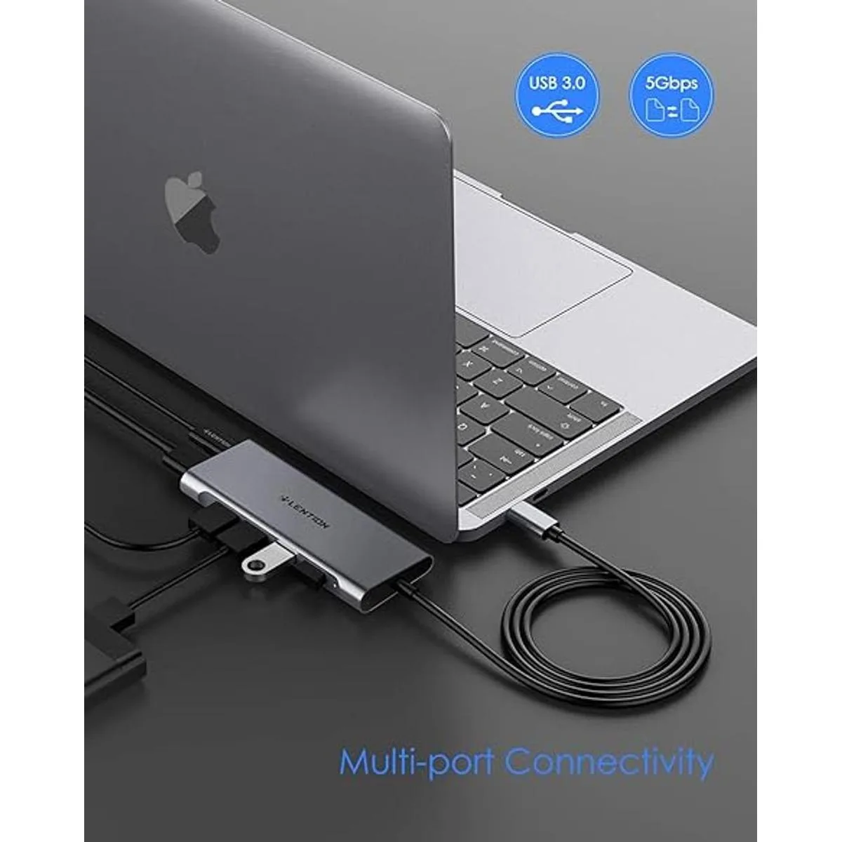 LENTION Hub multipuerto USB C de 3.3 pies de largo con_3