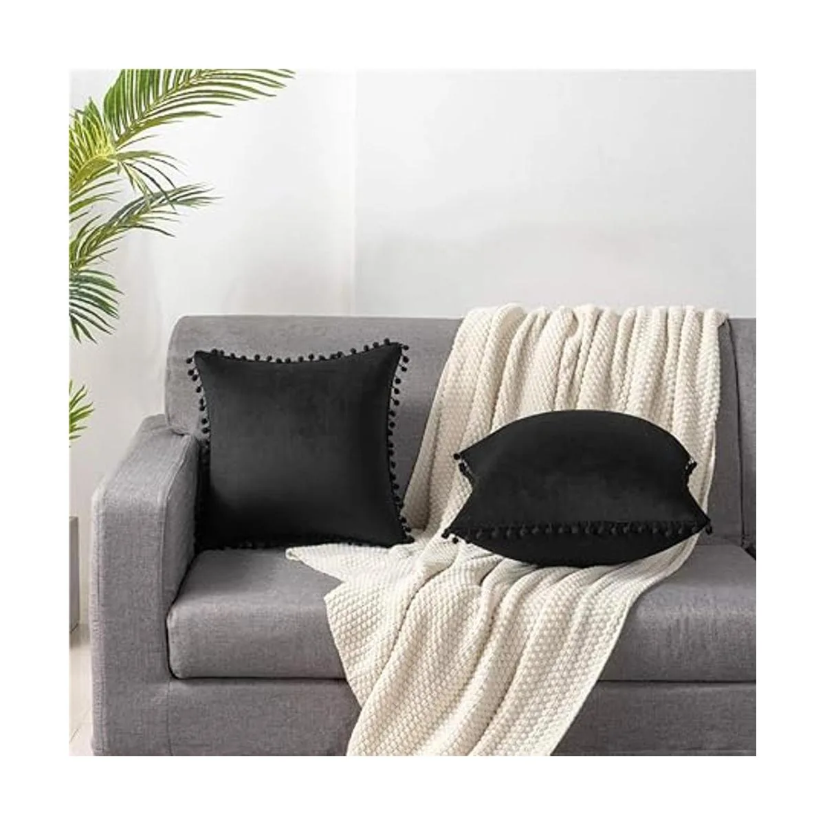 Dezene 2 fundas para cojín decorativo de terciopelo con