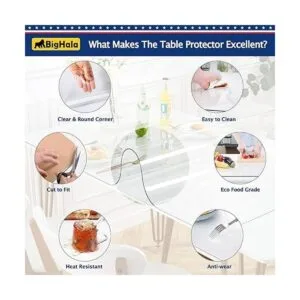 BigHala Protector de mesa de madera para muebles manteles_4
