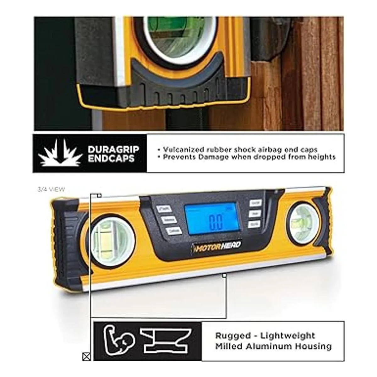 MOTORHEAD Nivel digital inteligente de 10 pulgadas de 0 a