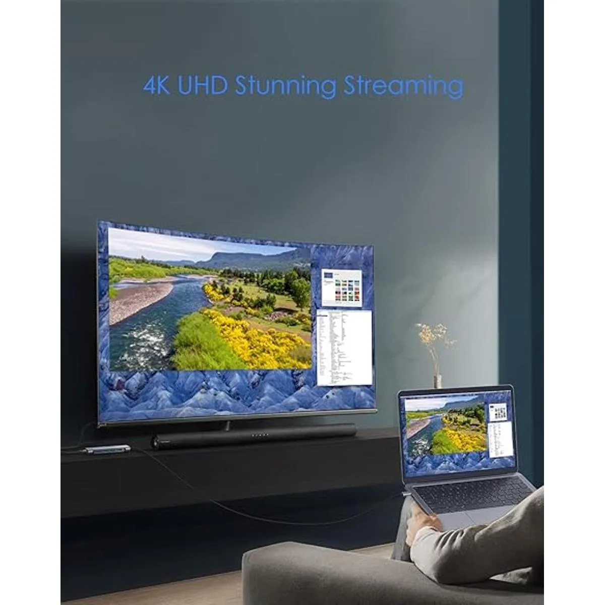 LENTION Hub multipuerto USB C de 3.3 pies de largo con_4