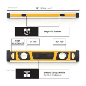 MOTORHEAD Nivel digital inteligente de 16 pulgadas de 0 a
