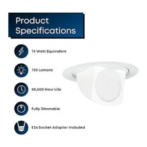 Feit Electric Luz LED empotrable ajustable de 4 pulgadas