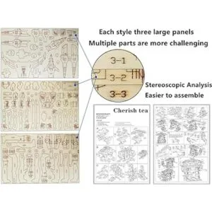 Rompecabezas robot de madera 3D juego de 4 piezas_5