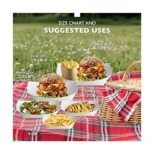 Paquete de 125 bandejas de alimentos de papel blanco de 1_5