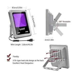 Lysed Luz negra de 10 W luz de inundación LED UV de alta