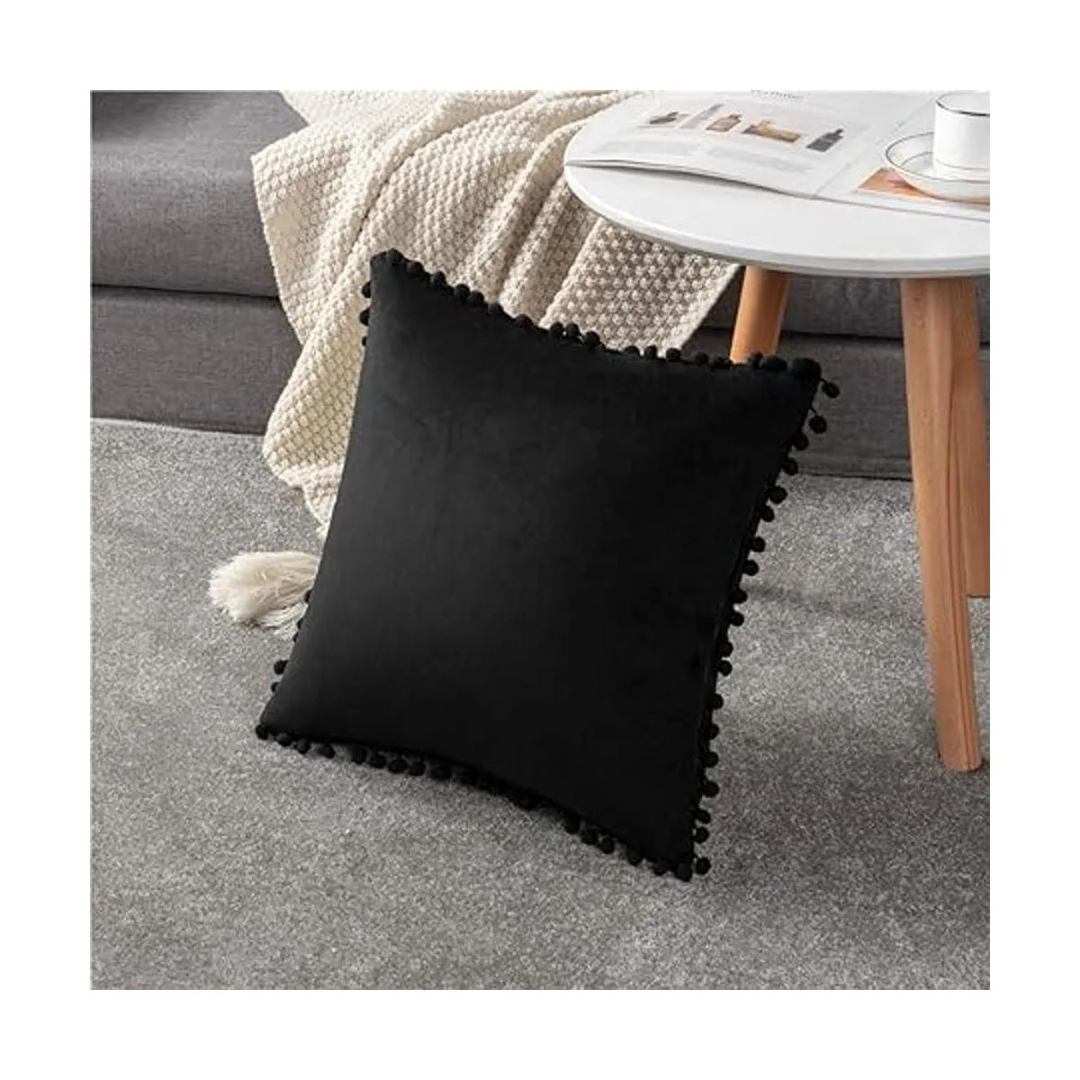 Dezene 2 fundas para cojín decorativo de terciopelo con