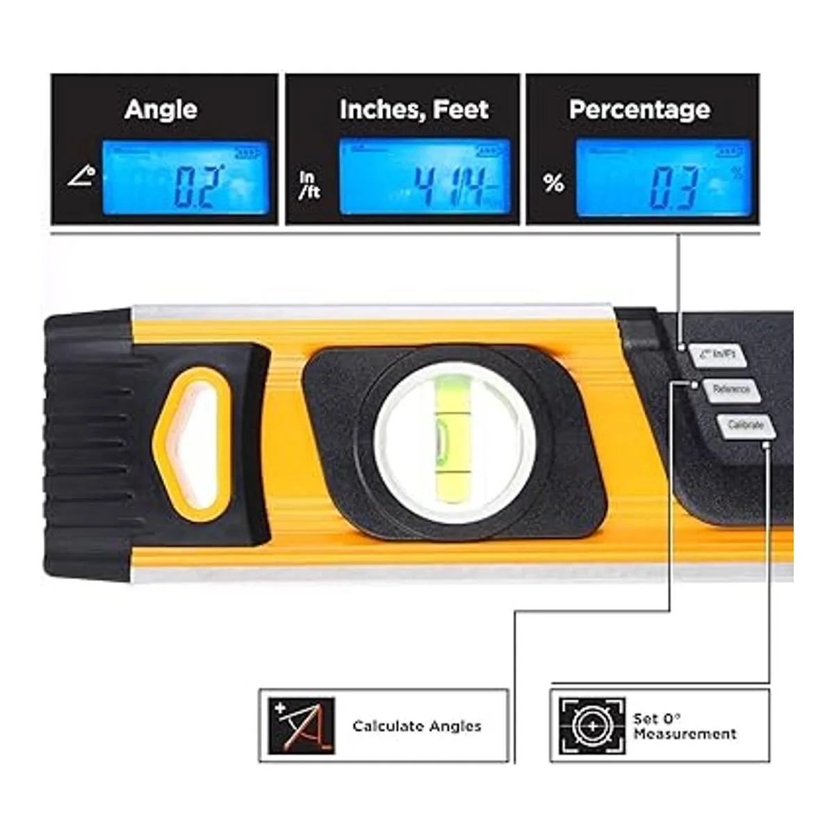 MOTORHEAD Nivel digital inteligente de 16 pulgadas de 0 a