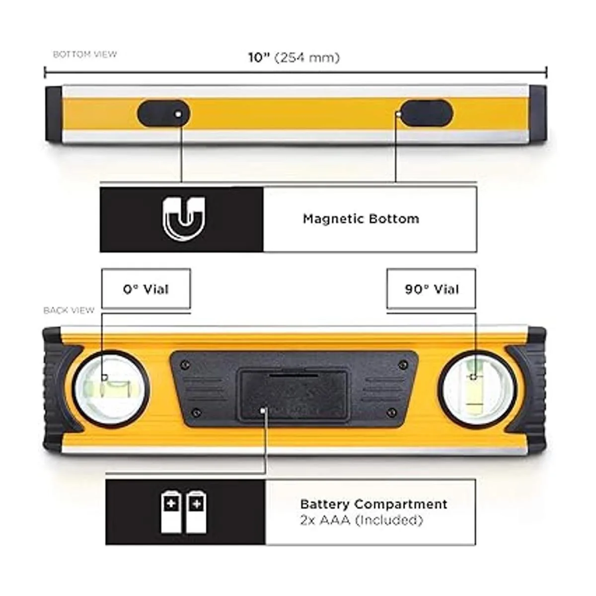 MOTORHEAD Nivel digital inteligente de 10 pulgadas de 0 a