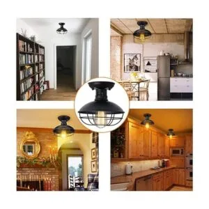 Lámpara de techo de montaje empotrado Easric Industrial