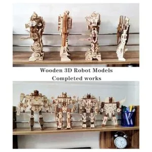 Rompecabezas robot de madera 3D juego de 4 piezas_6