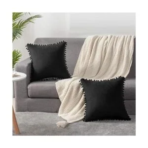 Dezene 2 fundas para cojín decorativo de terciopelo con