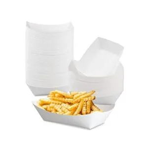 Paquete de 125 bandejas de alimentos de papel blanco de 1_1