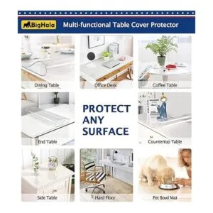 BigHala Protector de mesa de madera para muebles manteles_5
