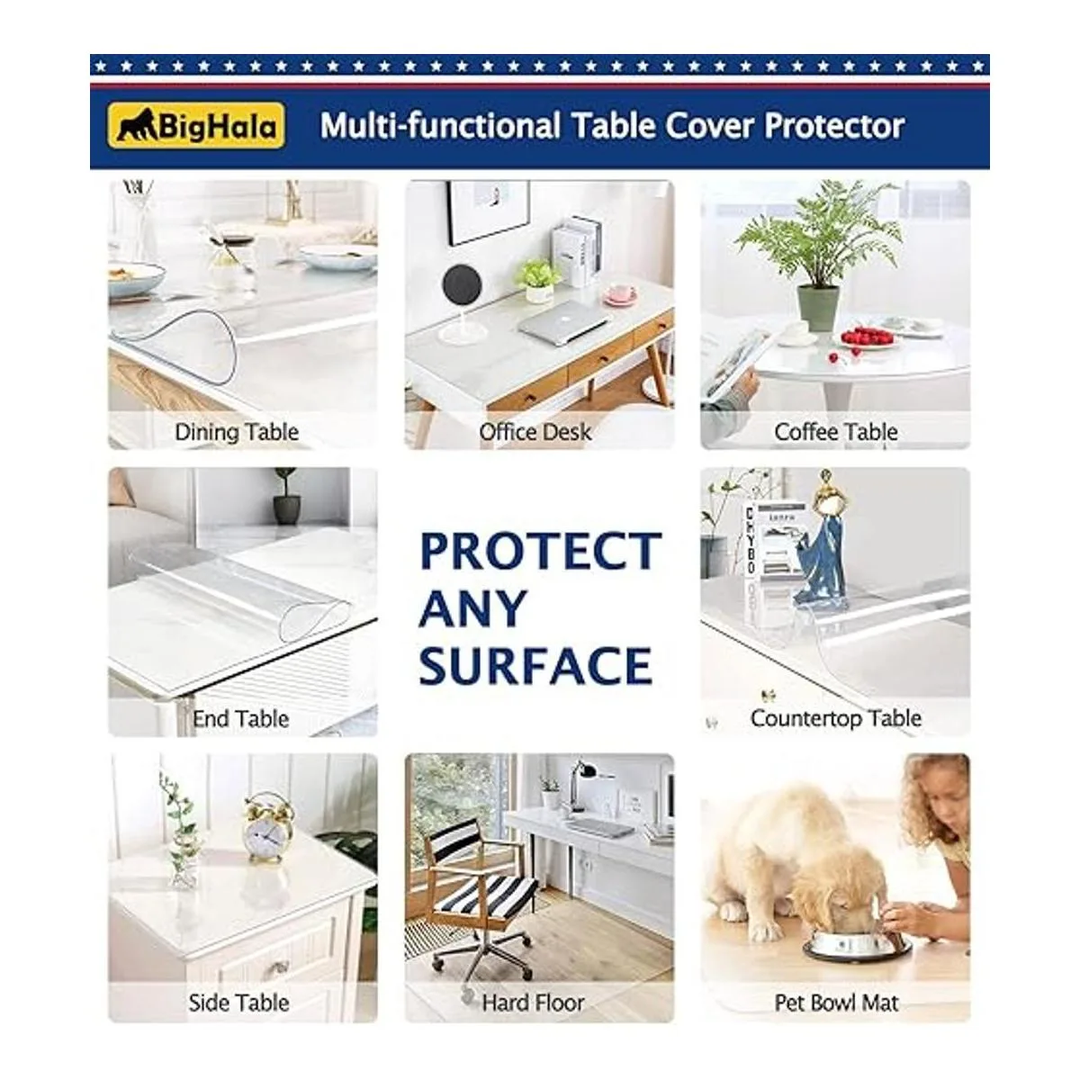 BigHala Protector de mesa de madera para muebles manteles_5