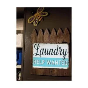 Pxiyou Señal de lavandería vintage con texto en inglés