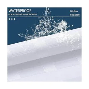 Juego de cortinas de ducha de tela estilo hotel no