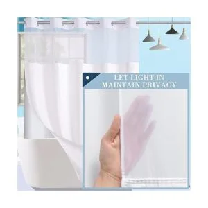 Juego de cortinas de ducha de tela estilo hotel no