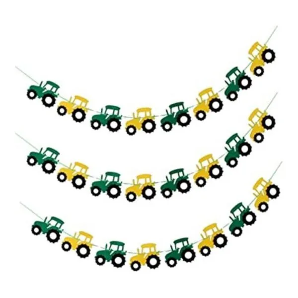 3 unids Tractor Banner Fieltro Banderines Guirnalda Señal_1