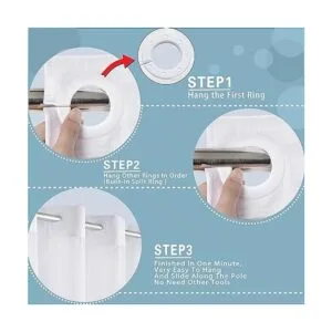 Juego de cortinas de ducha de tela estilo hotel no