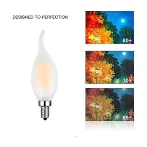 Lxcom Lighting Bombilla LED C35 para candelabro de 4 W